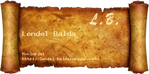 Lendel Balda névjegykártya